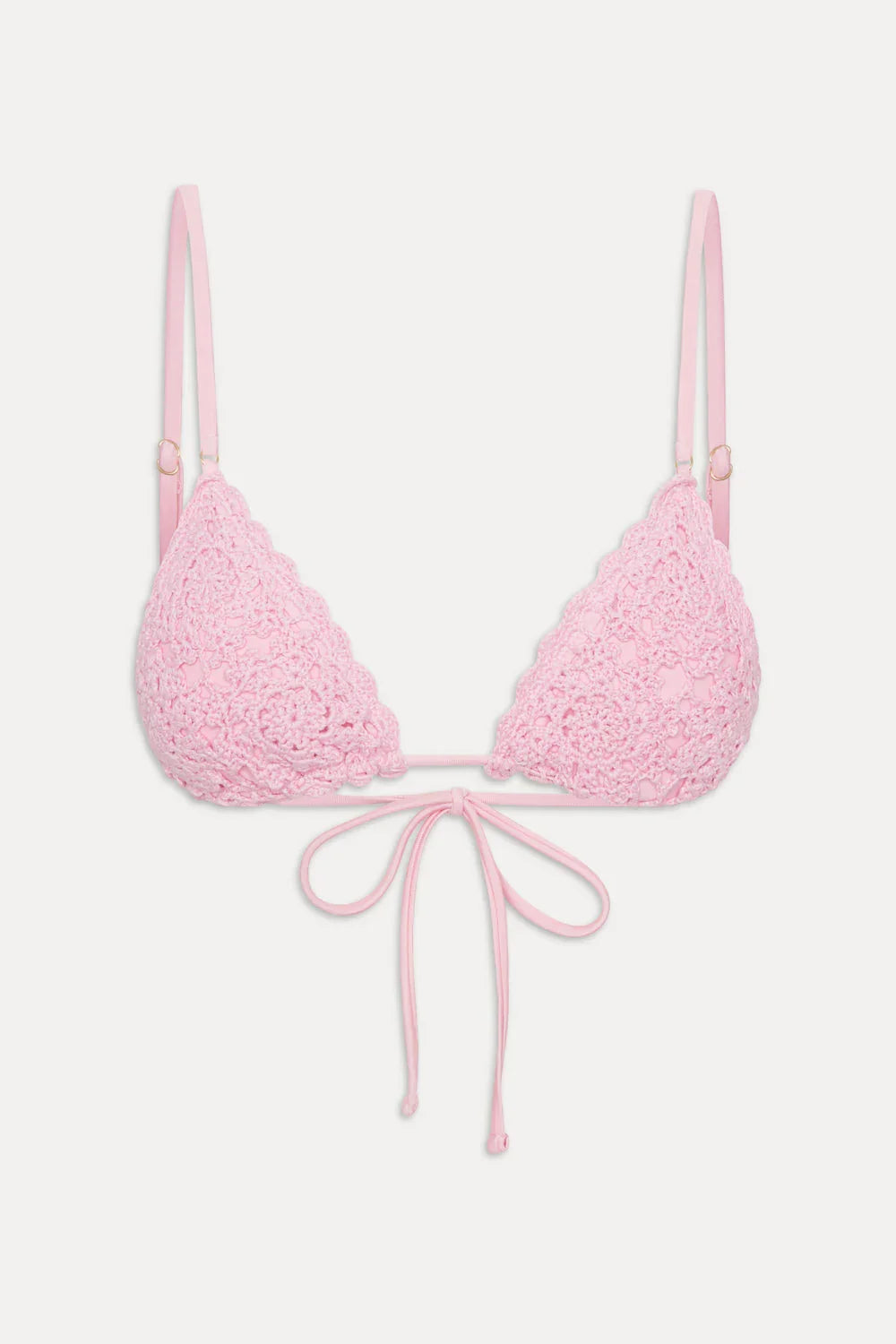Elena Crochet Shine Bikini Top - Blush