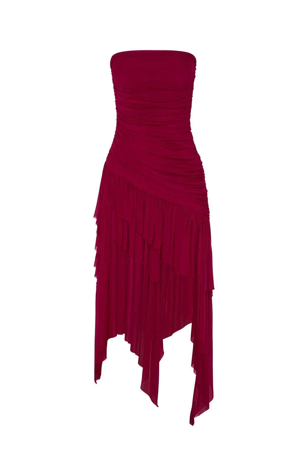 Venetian Dreams Strapless Midi Dress Dragonfruit