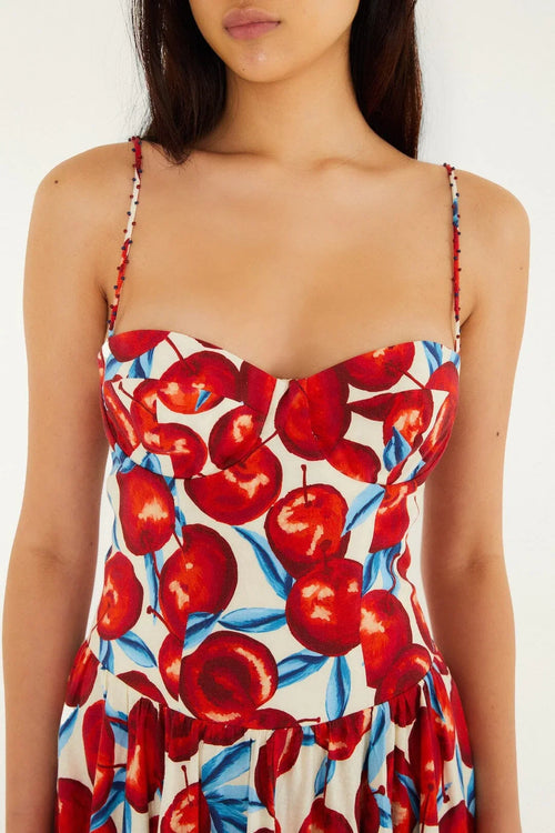 Cherry Blossom Sleeveless Midi Dress