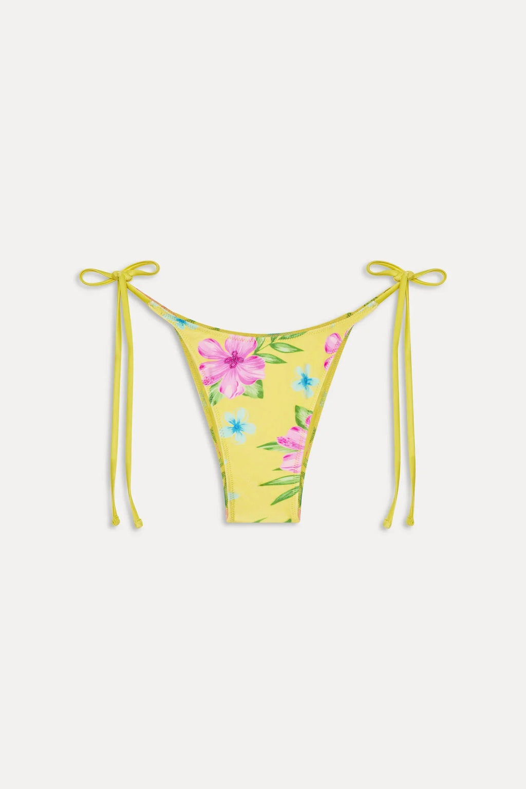 Soleil Satin Beaded Bikini Bottom - Hibiscus Lemonade