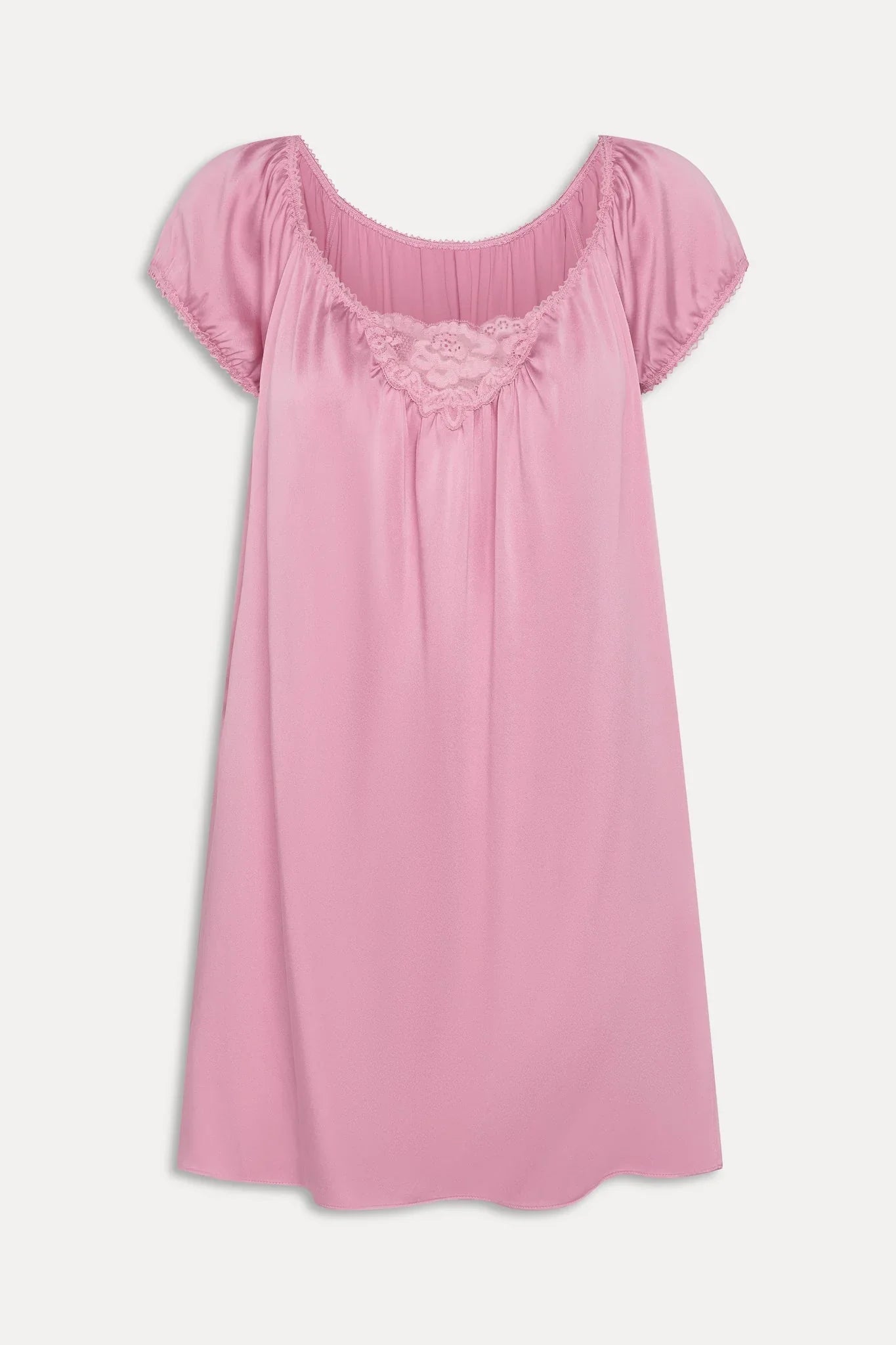 Bo Silk Babydoll Dress - Sunset Pink