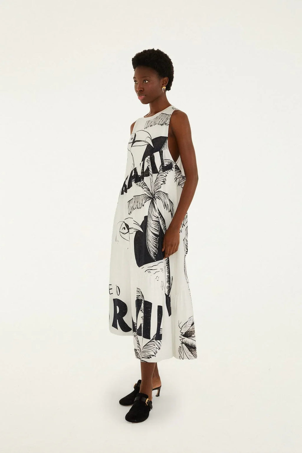 Come To Brasil Organic Cotton Patch Midi Dress