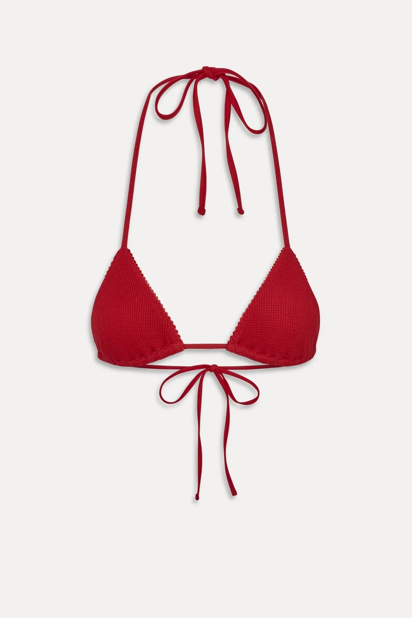 Nick Triangle Halter Bikini Top - Strawberry Red