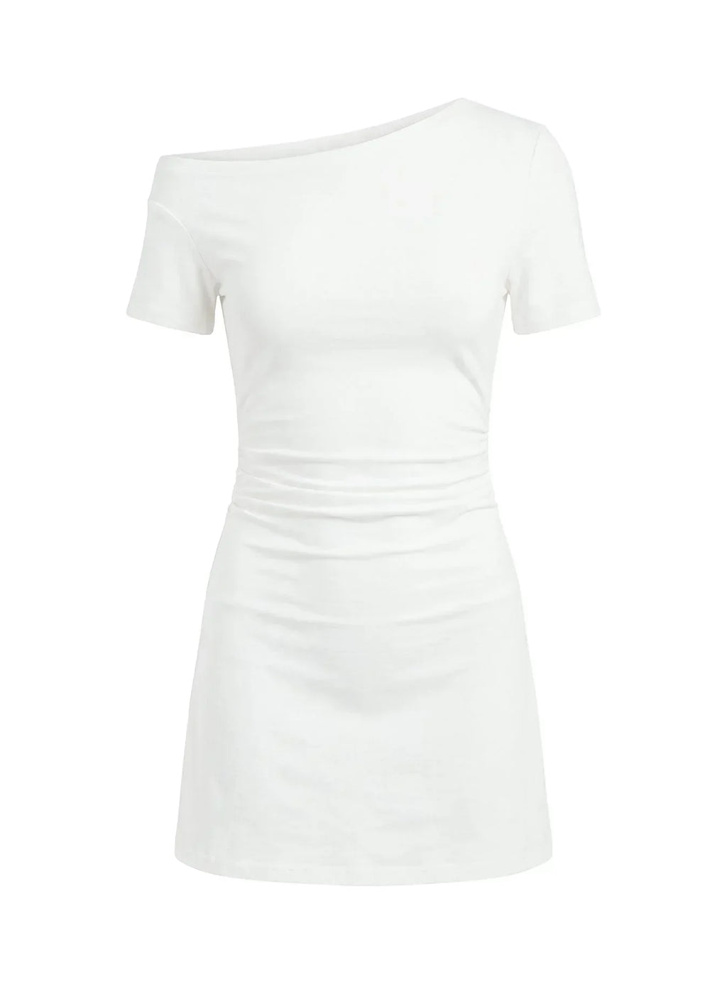 Avriana Off Shoulder T-Shirt Mini Dress White