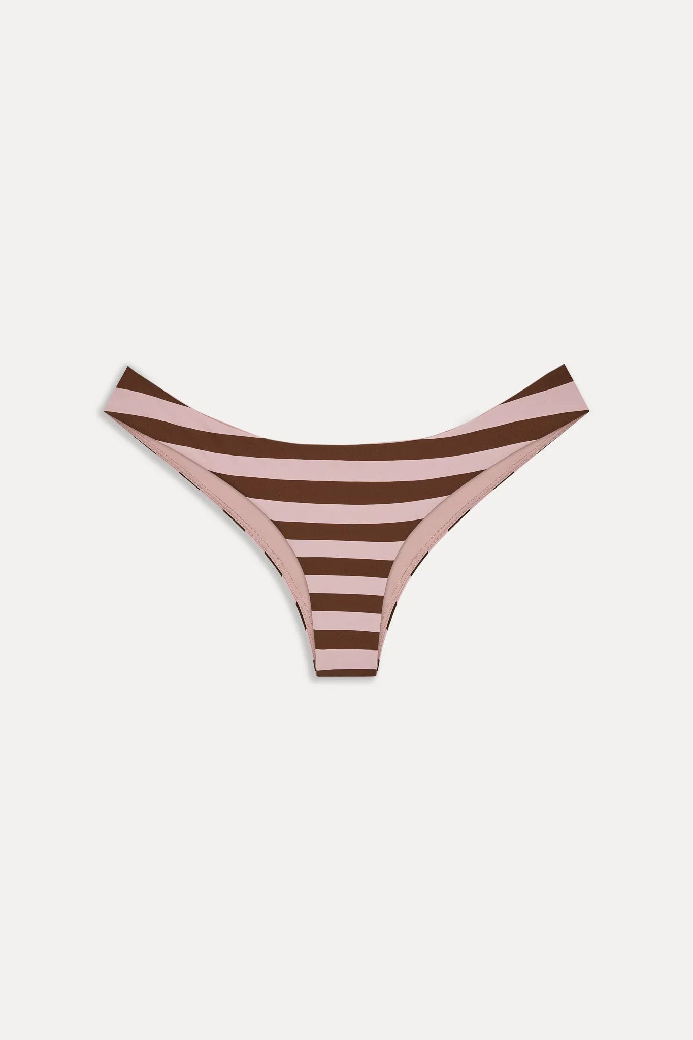 Marina Cheeky Striped Bikini Bottom - Strawberry Chocolate