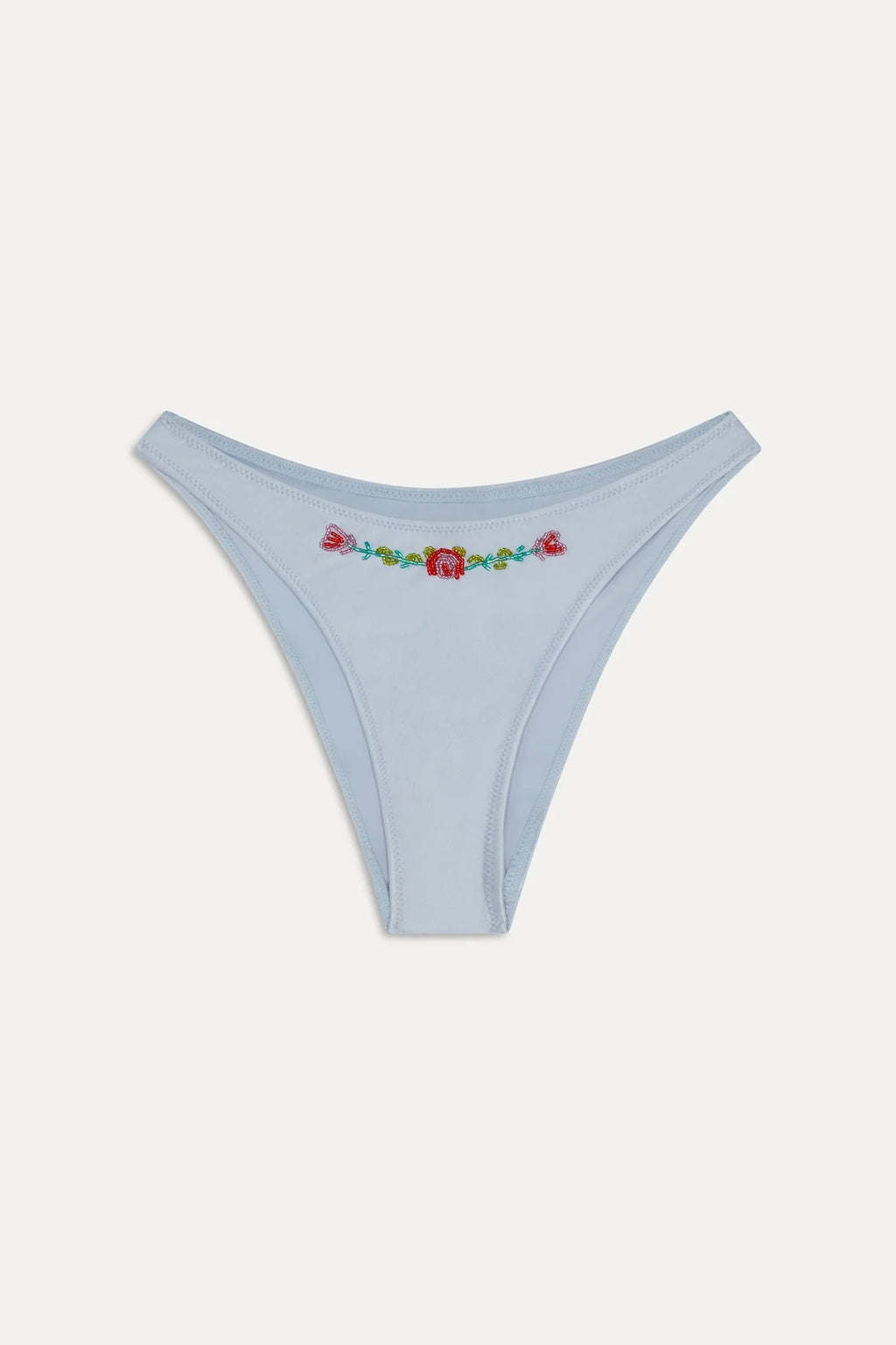 Dove Beaded Satin Bikini Bottom - Frosting