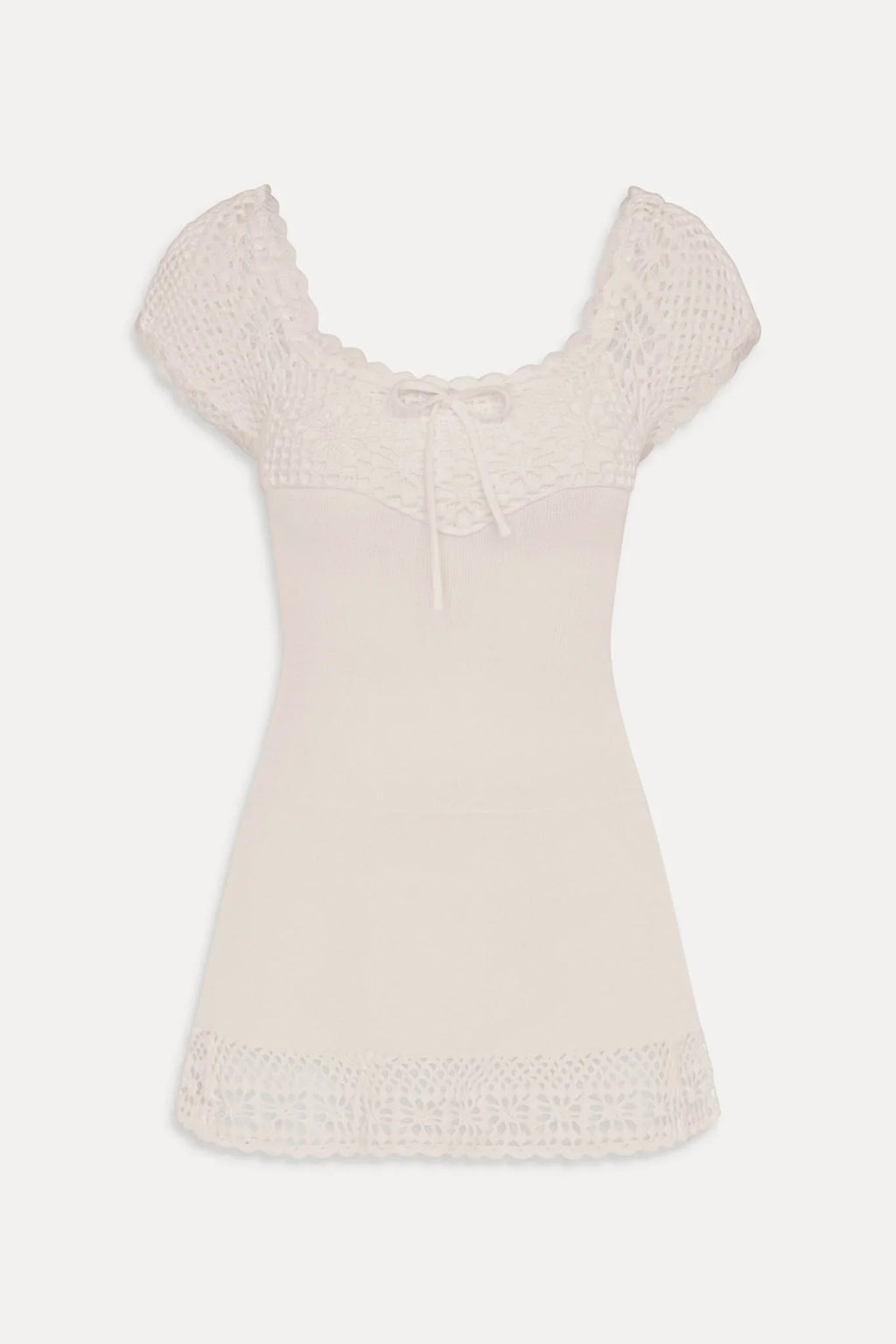 Lover Crochet Knit Mini Dress - White