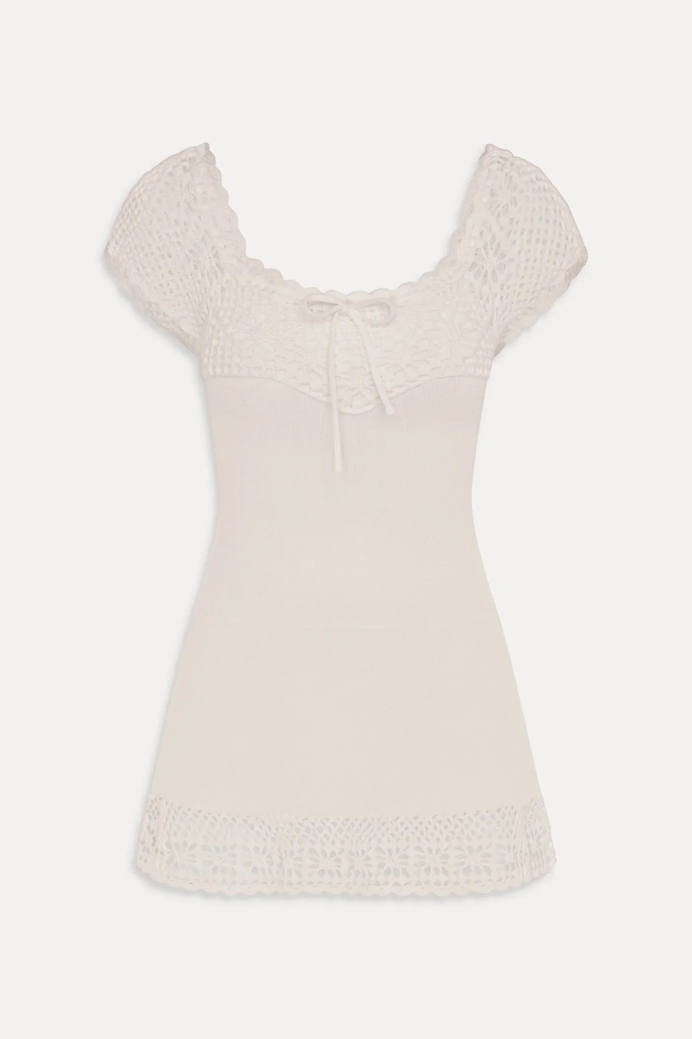 Lover Crochet Knit Mini Dress - White