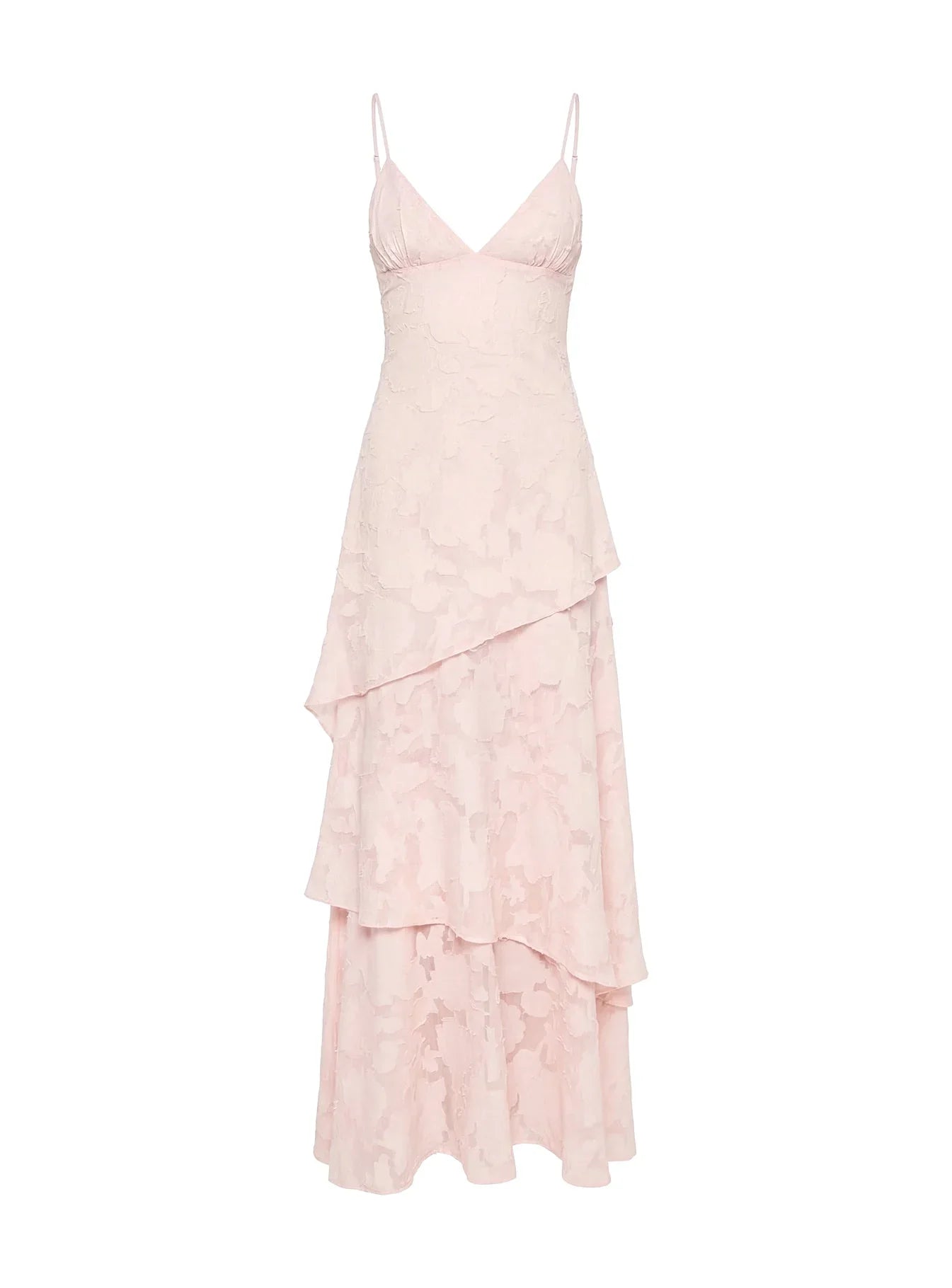 Lyricah Tiered Tie Back Maxi Dress Pink