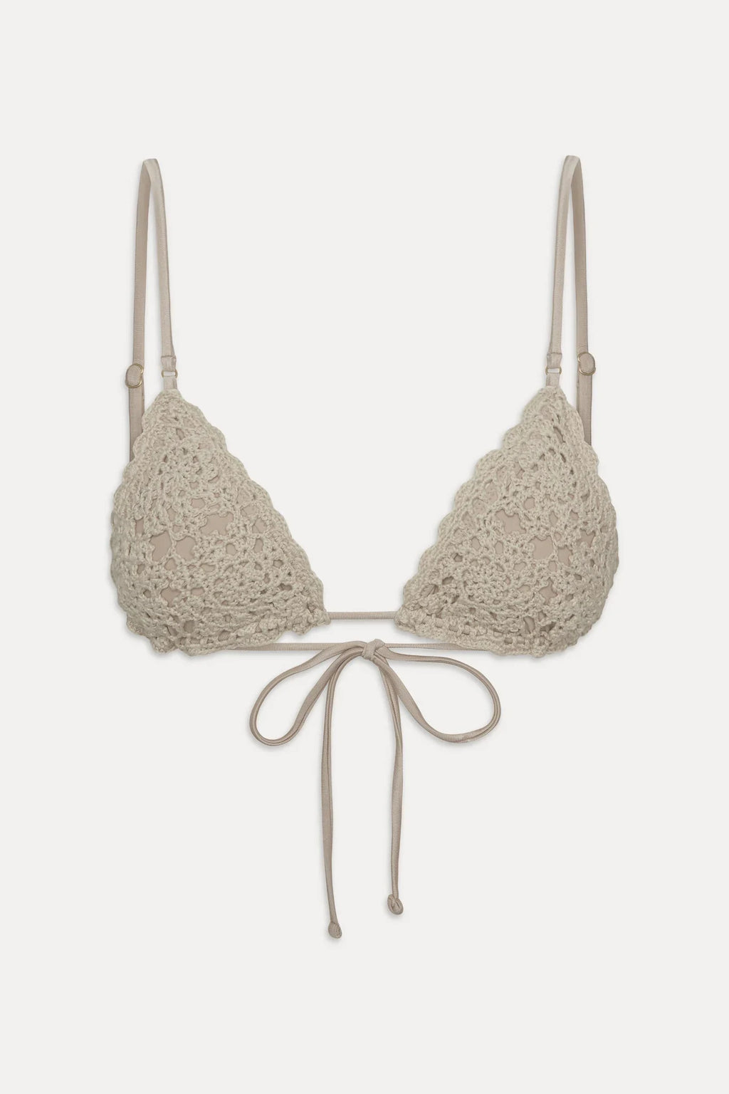 Elena Crochet Shine Bikini Top - Birthday Suit