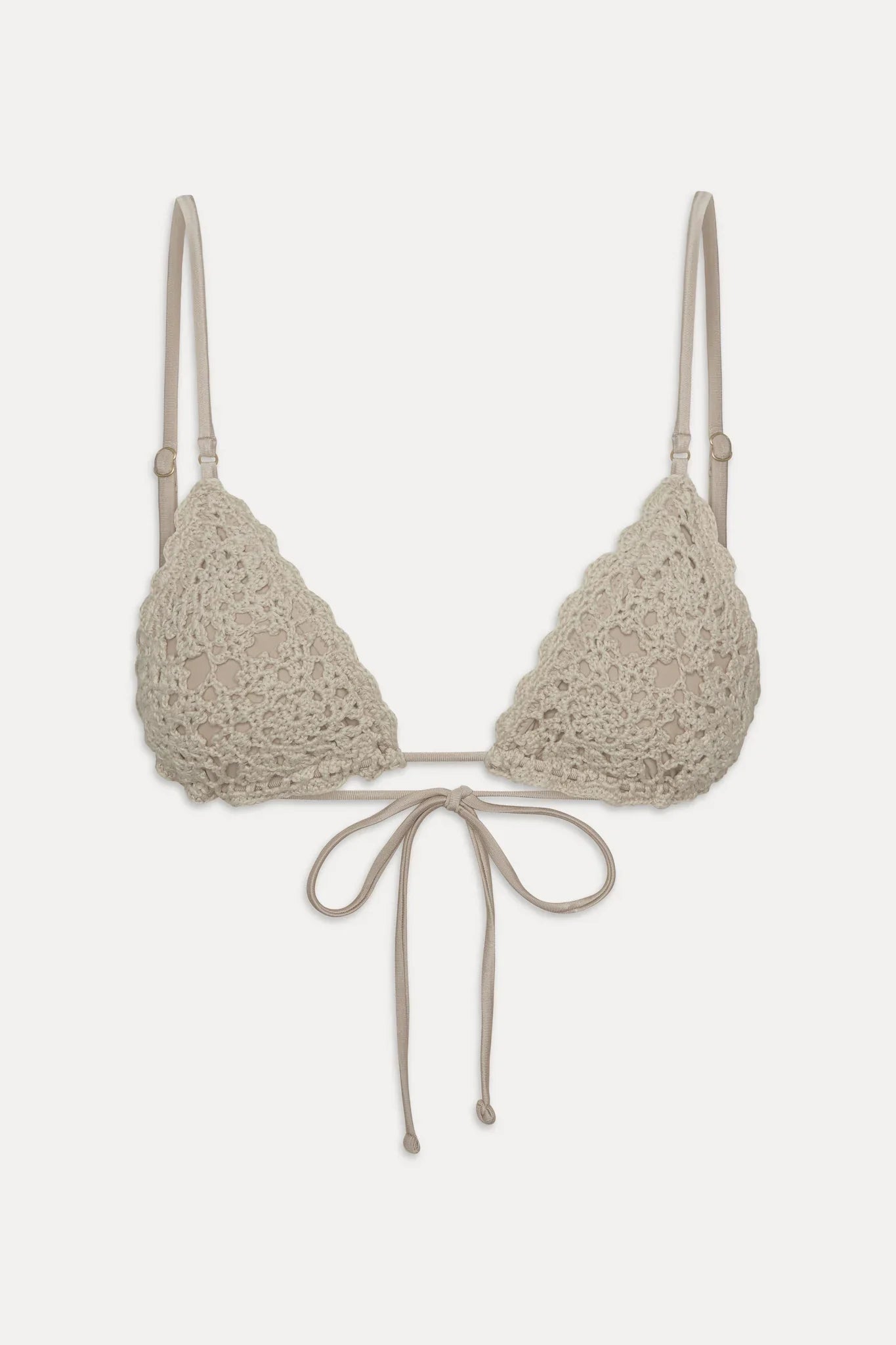 Elena Crochet Shine Bikini Top - Birthday Suit