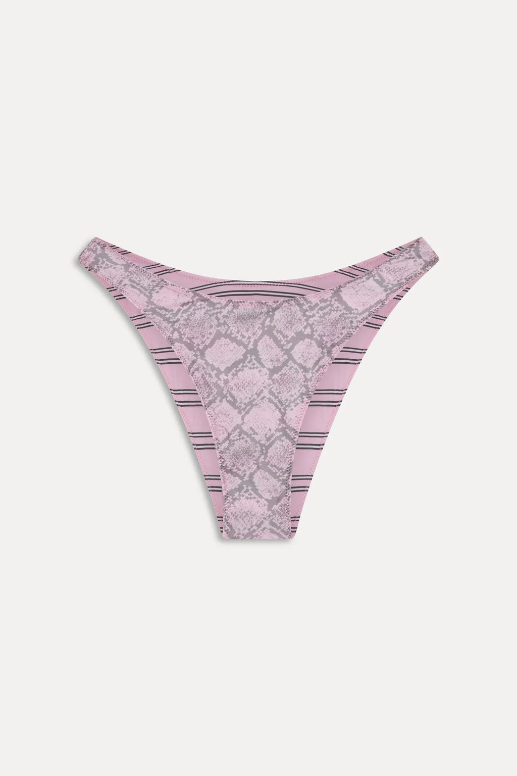 Dove Reversible Satin Bikini Bottom - Pink Stripe