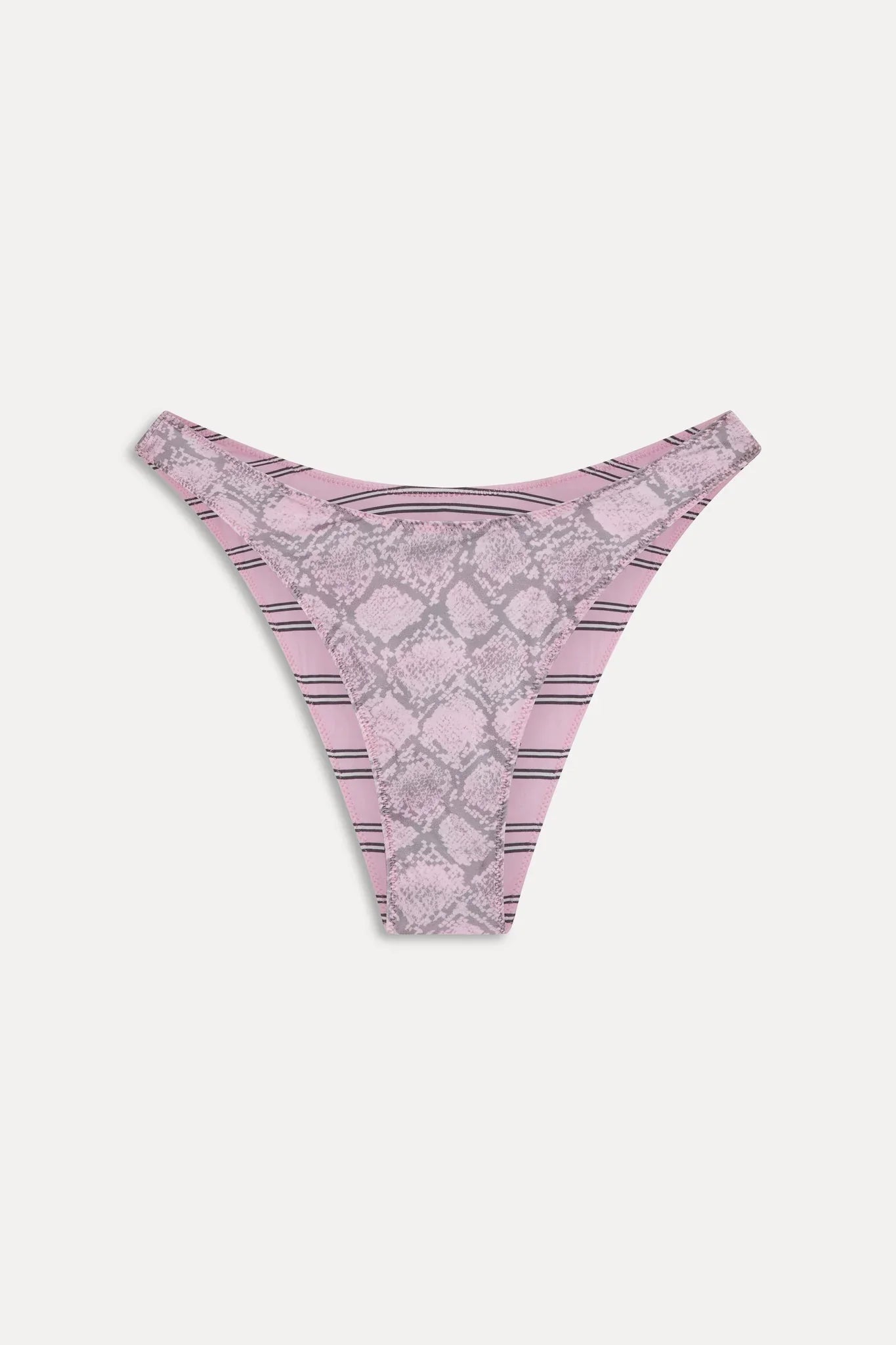 Dove Reversible Satin Bikini Bottom - Pink Stripe