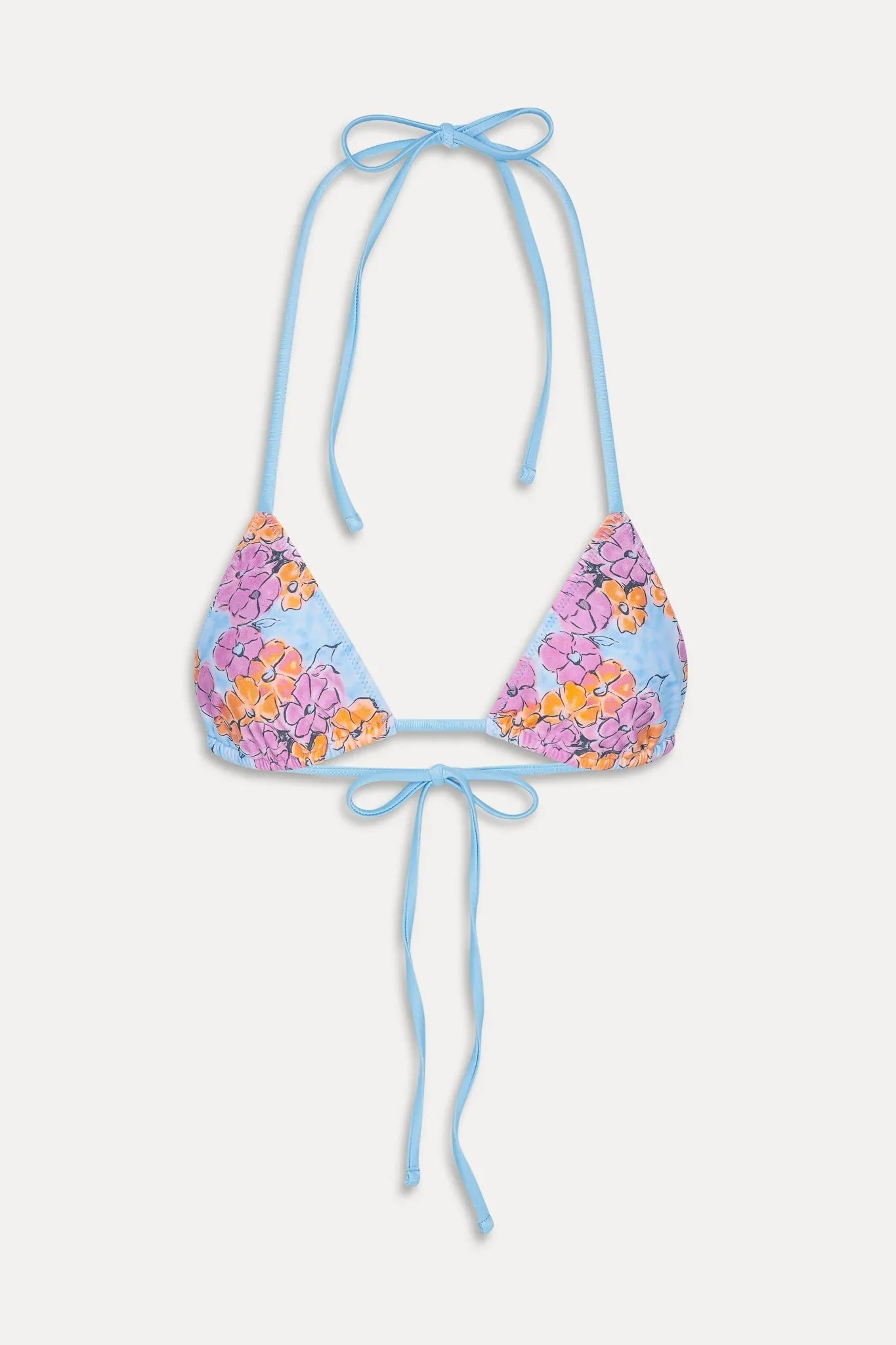 Nick Floral Triangle Bikini Top - Color Me