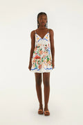 Off-White Garden Of Life Scarf Ruffled Mini Dress