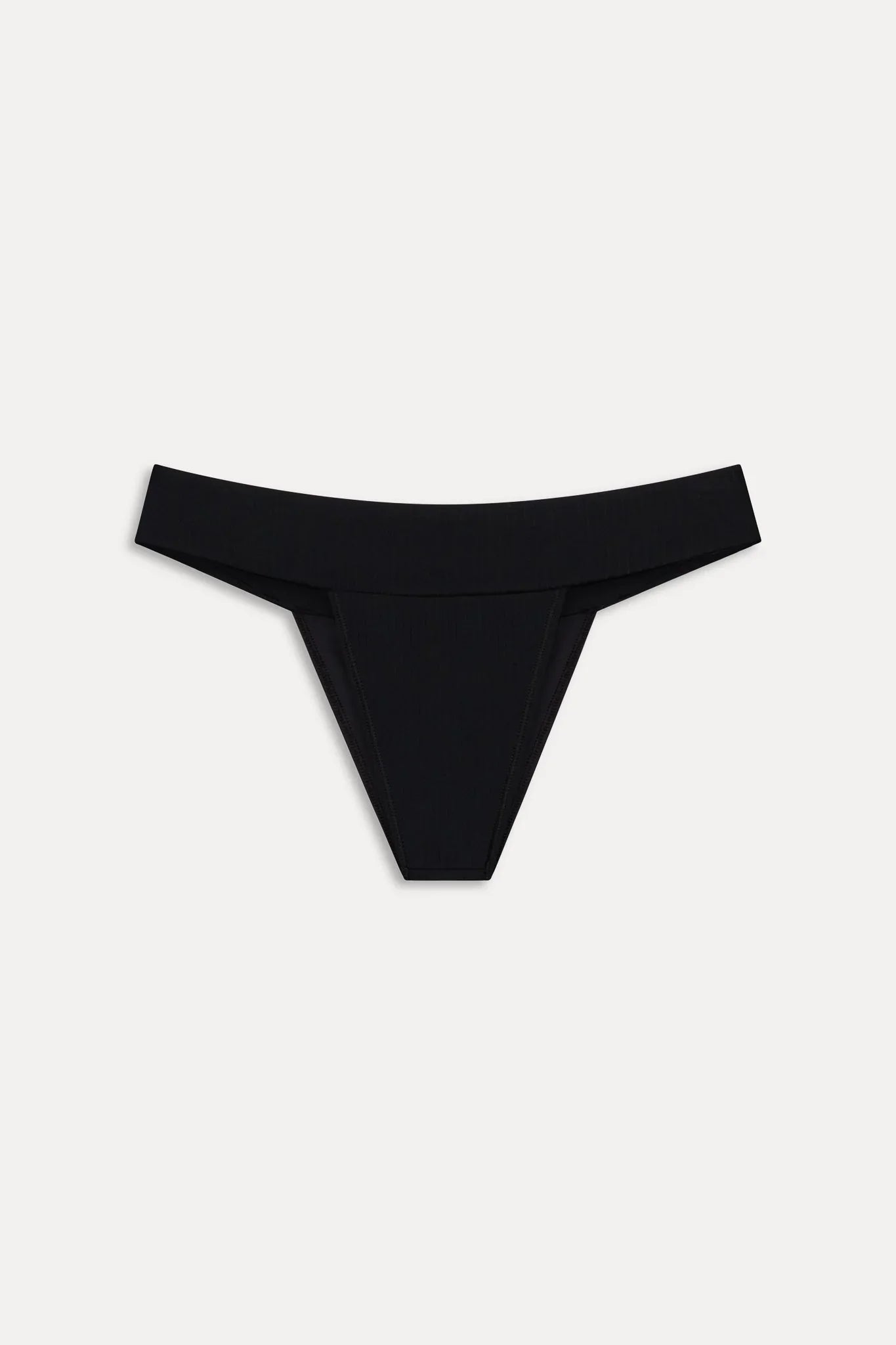 Nick Cheeky Ribbed Bikini Bottom - Black