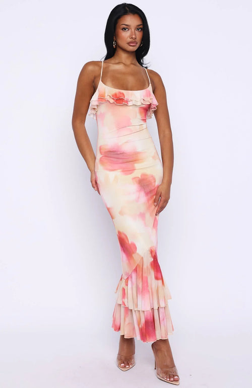 Amped Up Midi Dress Honeydew Floral