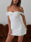 Rozerie Off Shoulder Mini Dress White