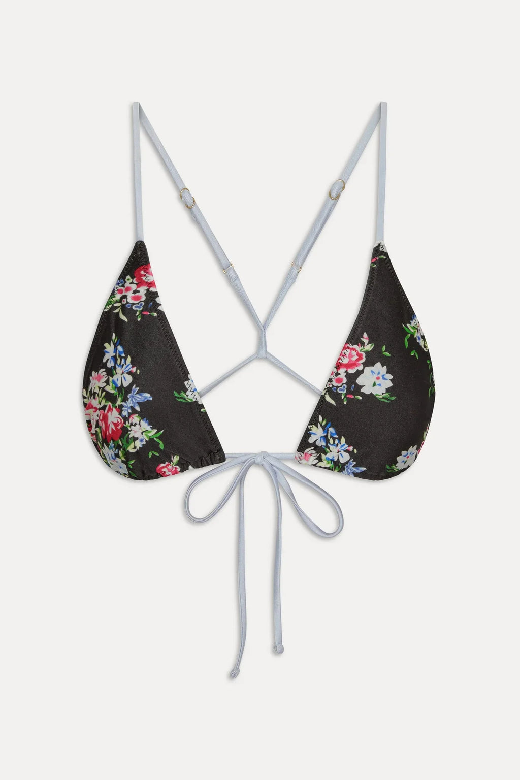 June Satin Skimpy Bikini Top - Bouquet