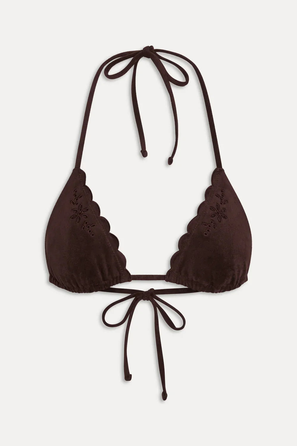 Nick Suede Triangle Bikini Top - Desert Suede