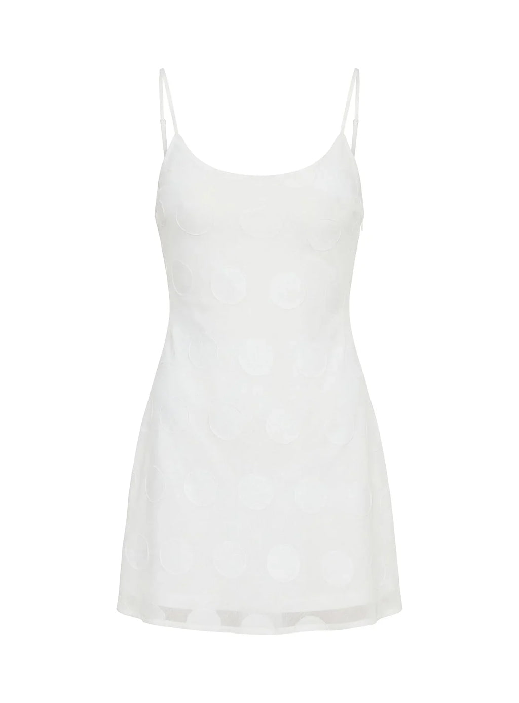 Lissie Scoop Mini Dress White Polka Dot