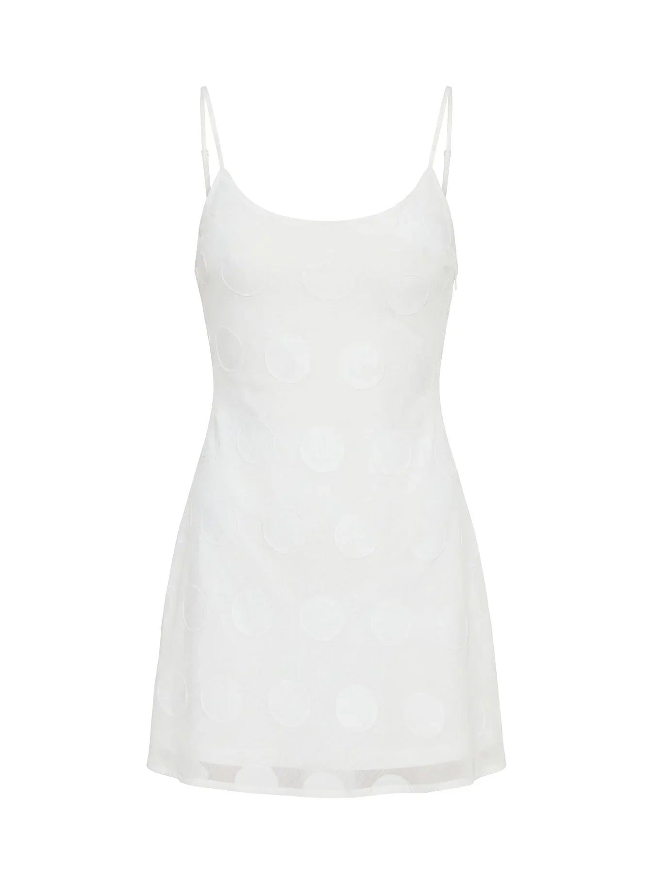 Lissie Scoop Mini Dress White Polka Dot