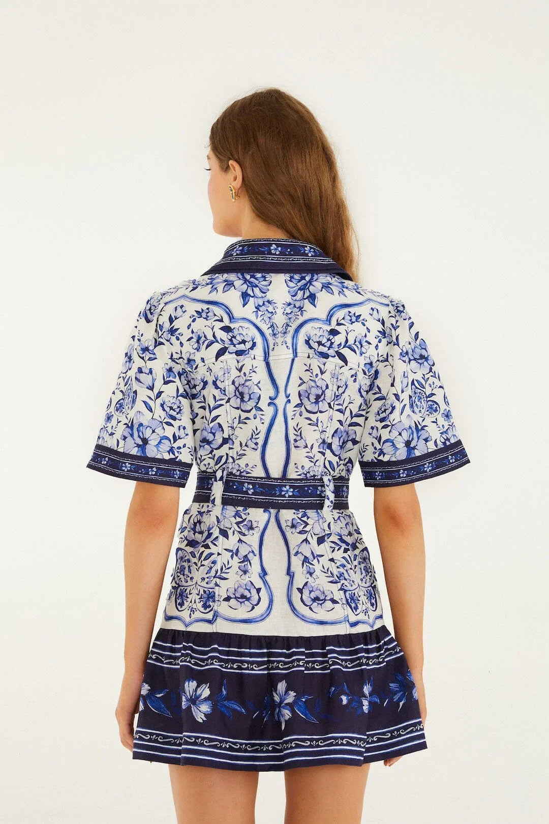 Off-White Porcelain Garden Mini Dress