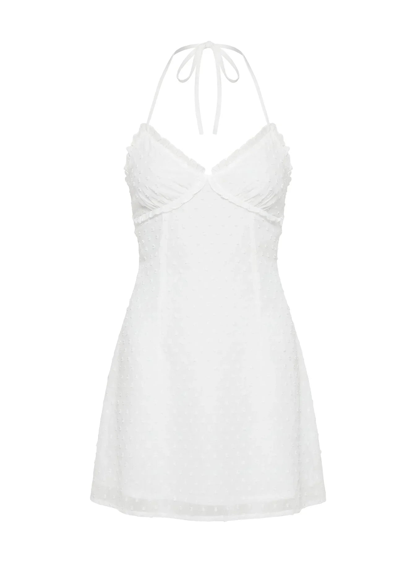 Angel Antics Halter Mini Dress White
