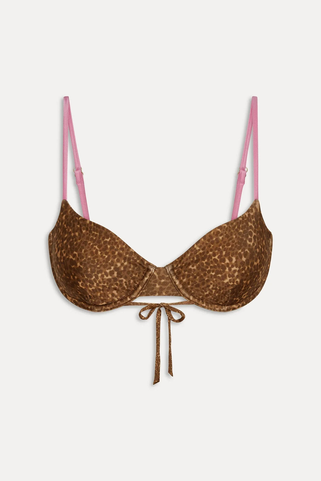 Ireland Satin Underwire Bikini Top - Vintage Cheetah