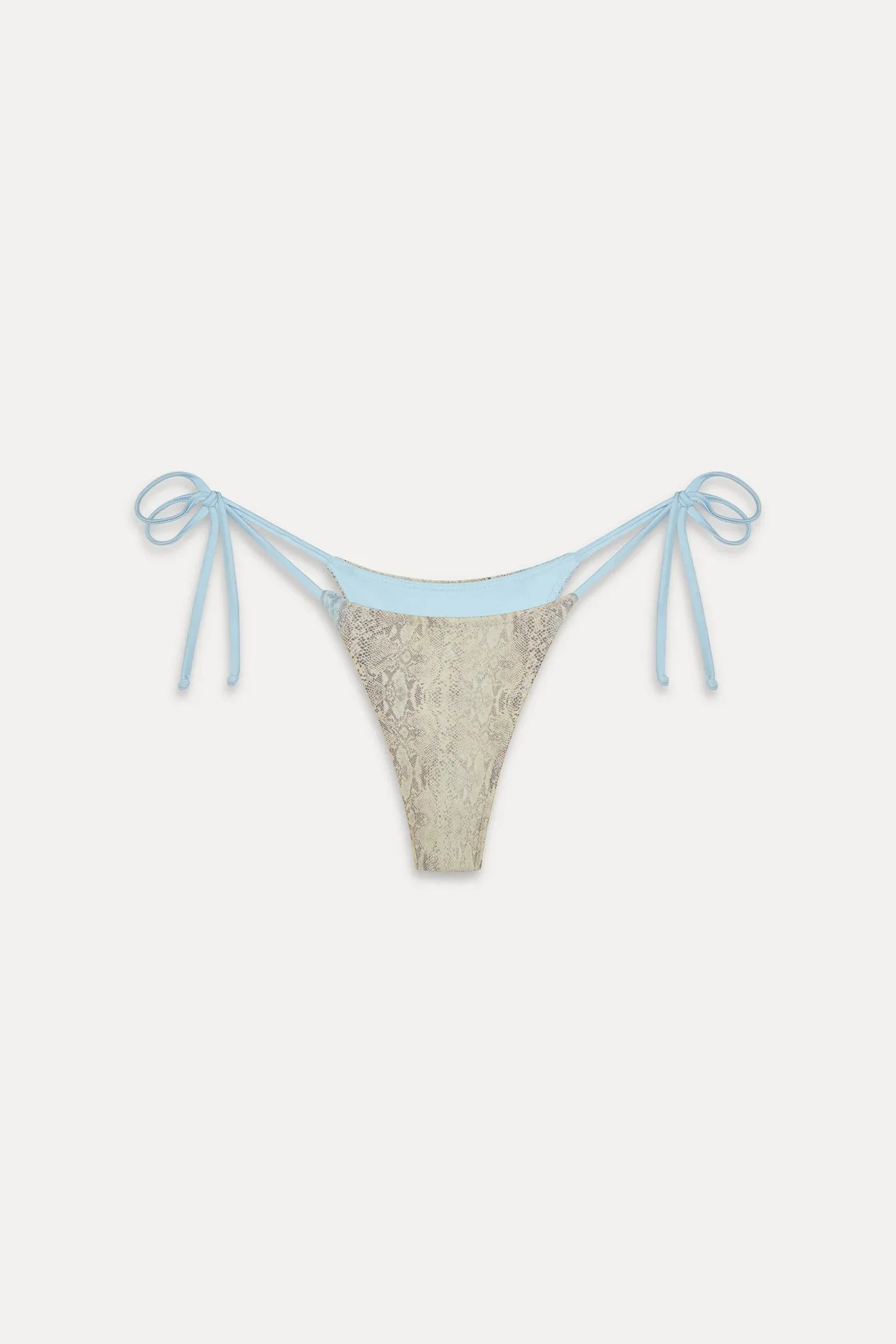 Divine Satin Skimpy Bikini Bottom - Blue Python