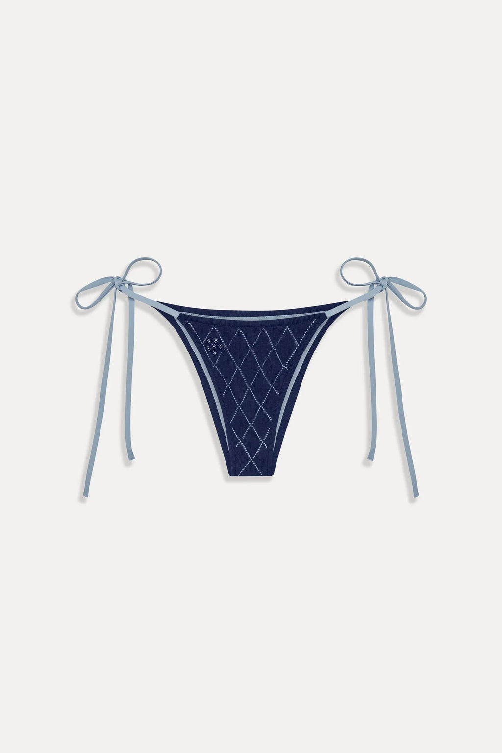 Mackenzie Cheeky String Bikini Bottom - Diamond Stitch