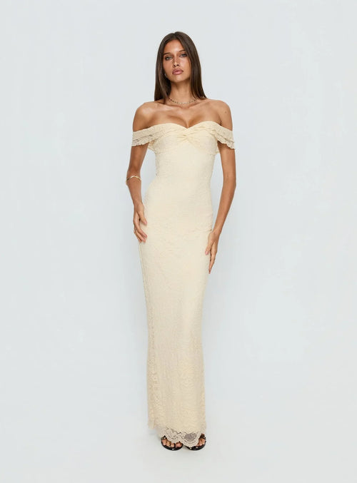 Anabeila Strapless Maxi Dress Lemon