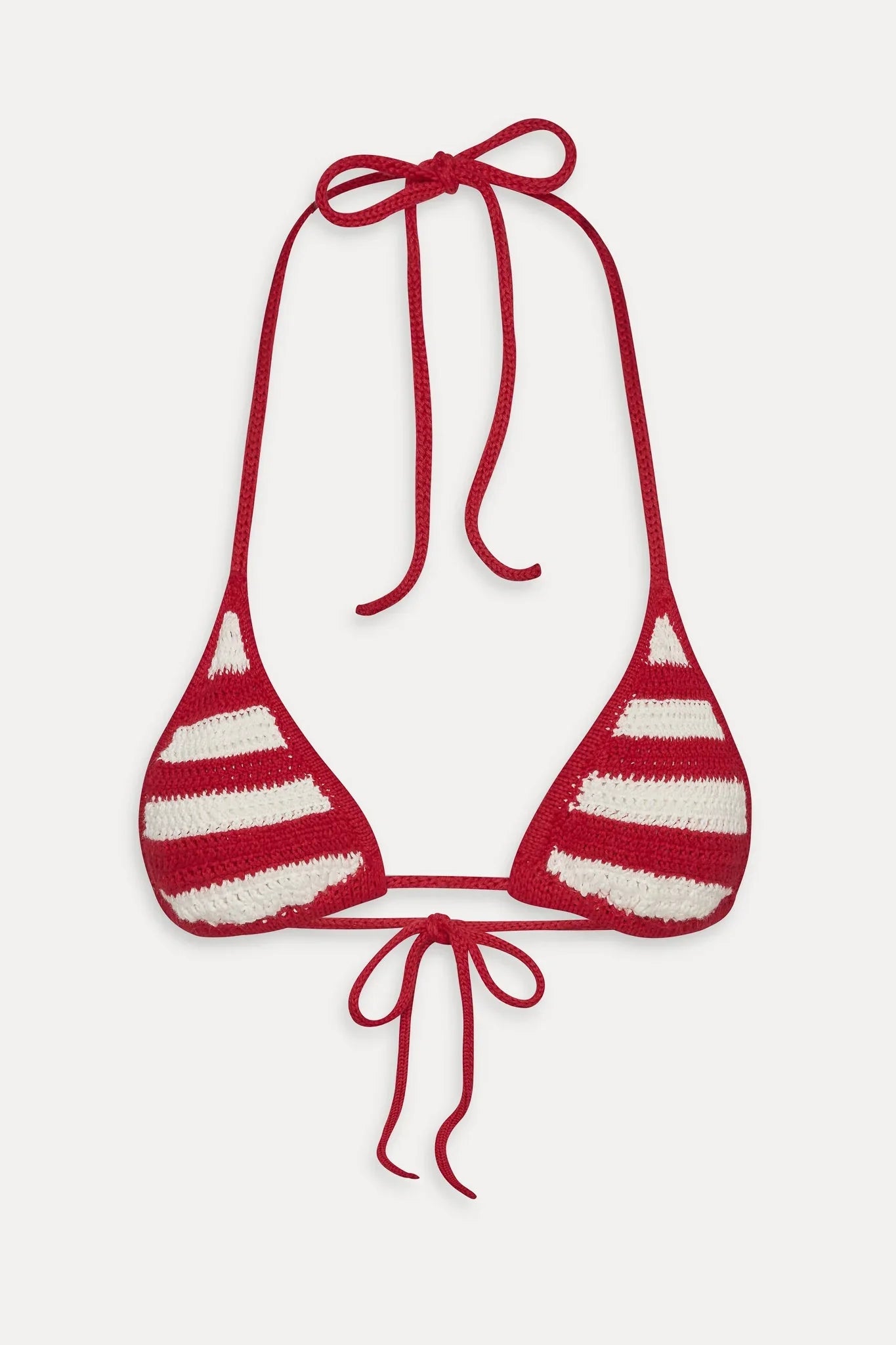 Nick Triangle Crochet Bikini Top - Red Ribbon