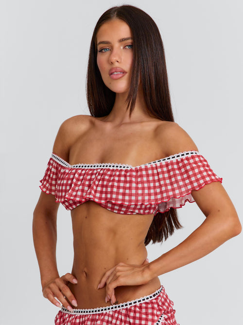 Betty Top Red Gingham