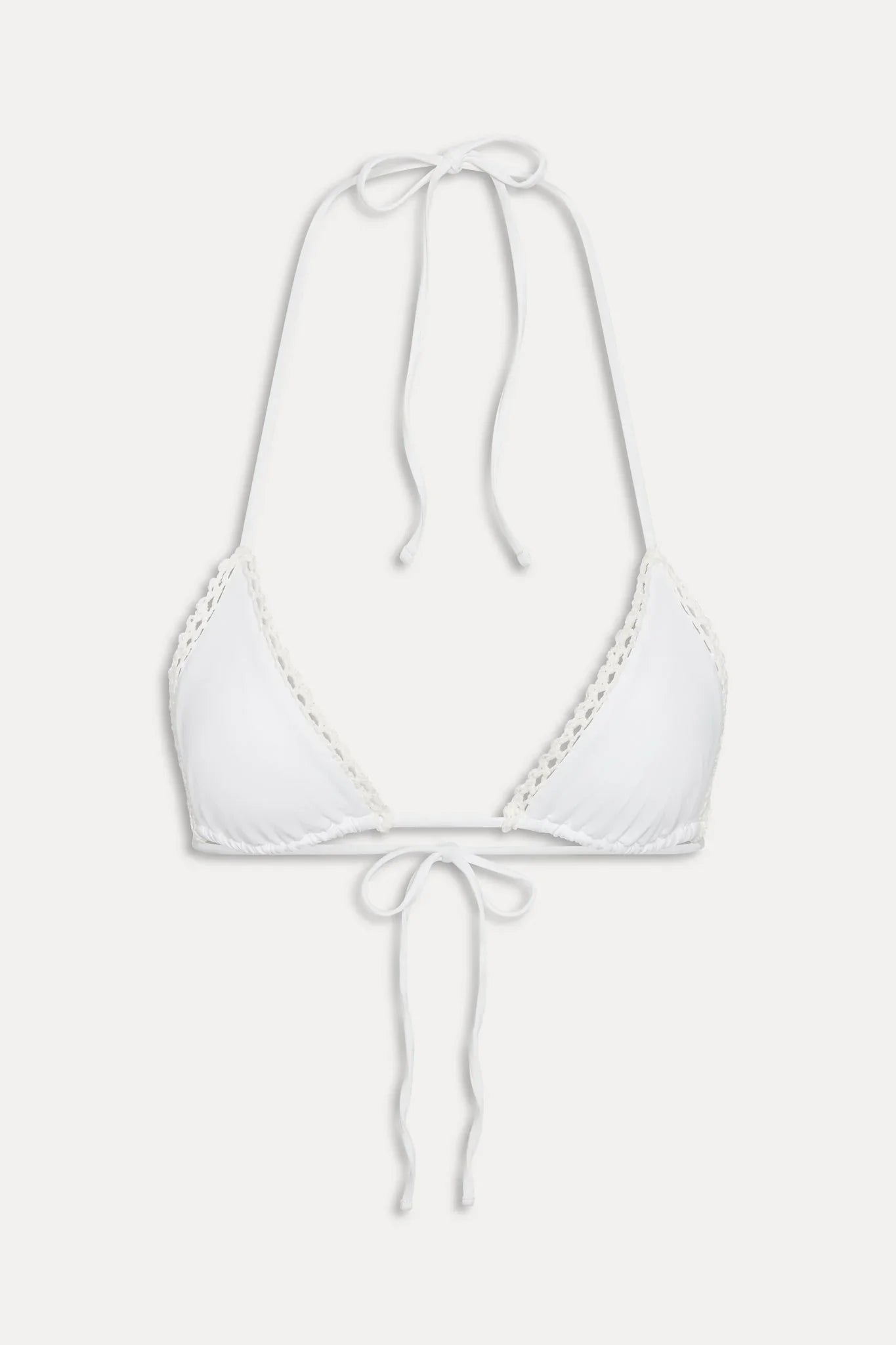 x JENNIE Nick Triangle Bikini Top - Ivory Crochet