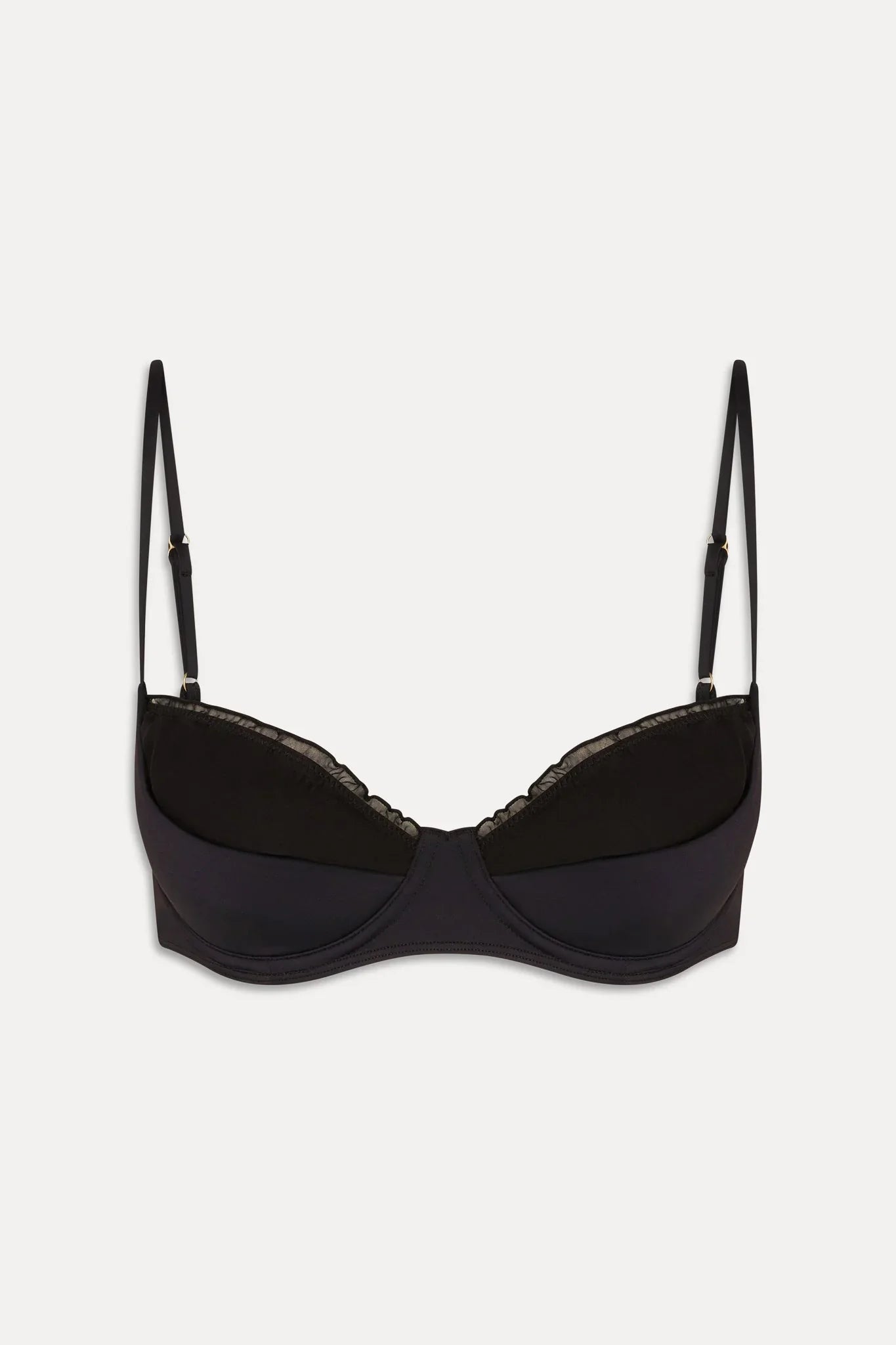 Austin Ruffle Underwire Bikini Top - Black