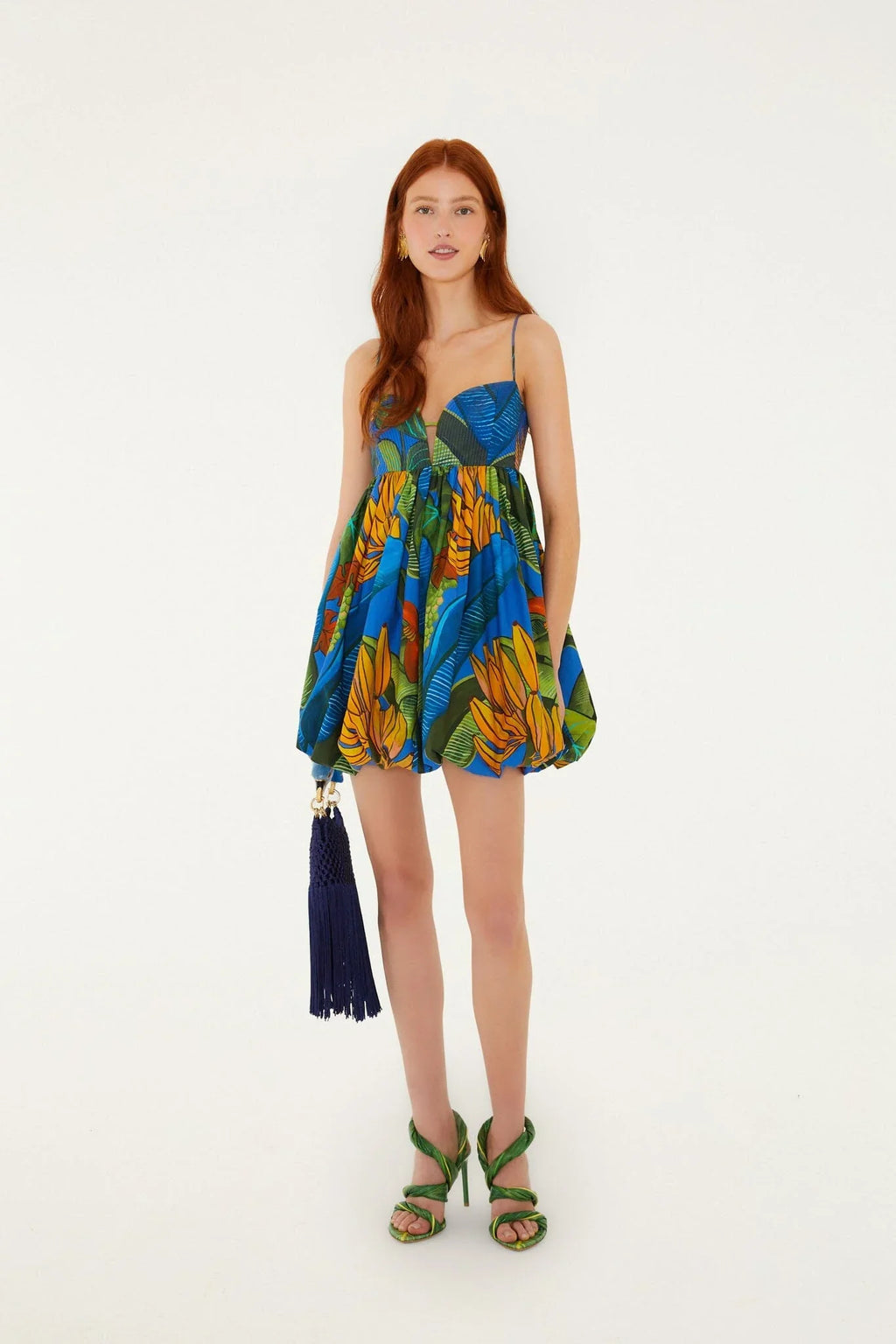 Blue Banana Grapes Sleeveless  Mini Dress