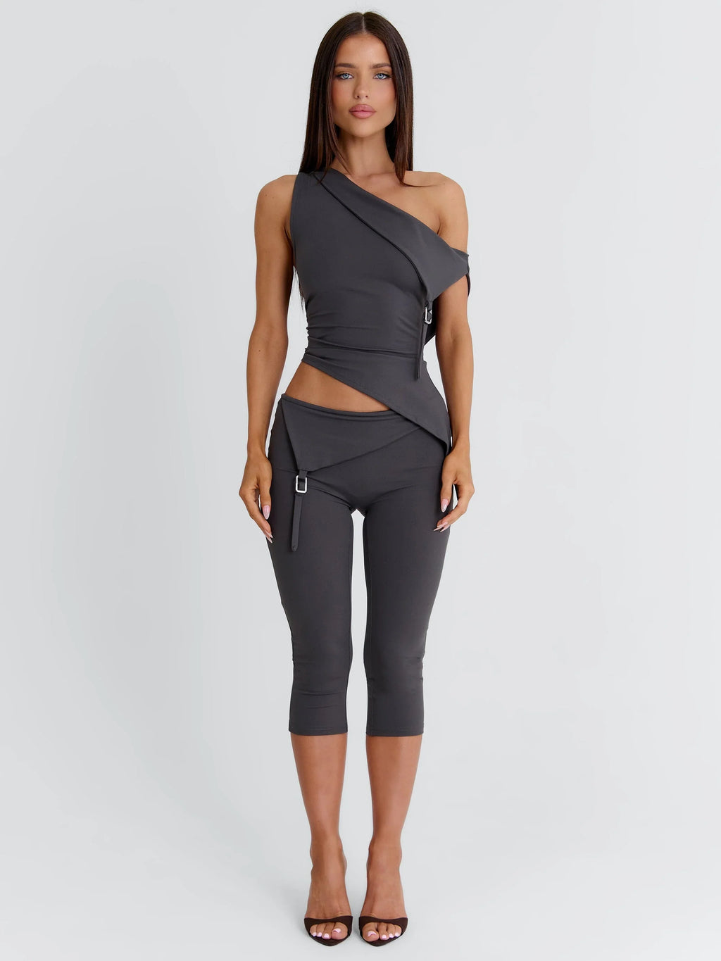 Juliett Crop Top Dark Grey