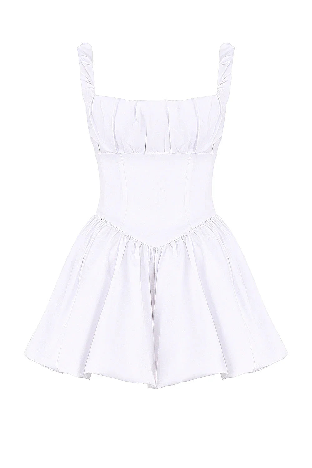 white cotton tulle mini dress