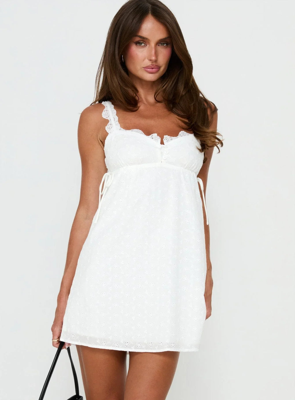 Serabella Anglaise Mini Dress White