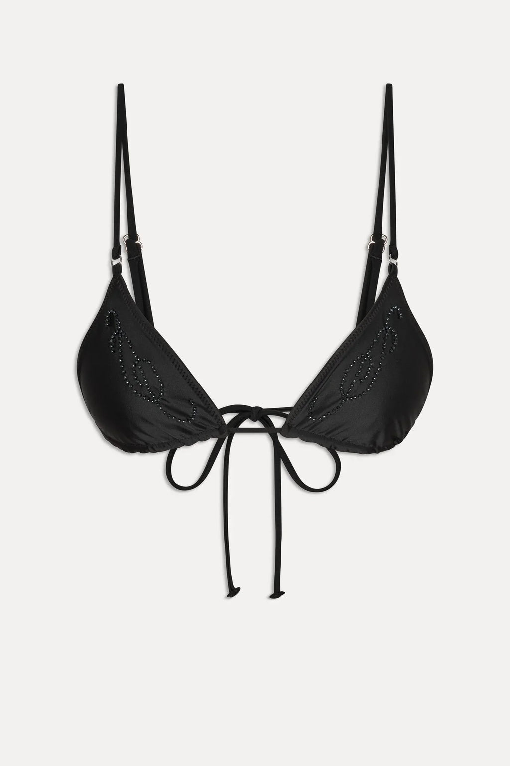 x JENNIE Elena Beaded Bikini Top - Black