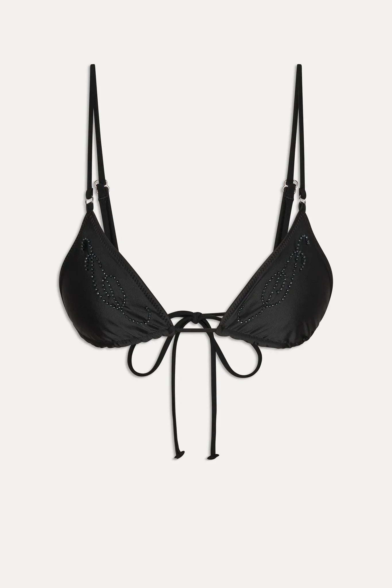 x JENNIE Elena Beaded Bikini Top - Black