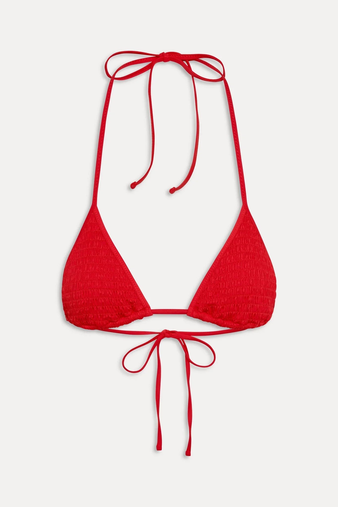 Nick Smocked Triangle Bikini Top - Classic Red