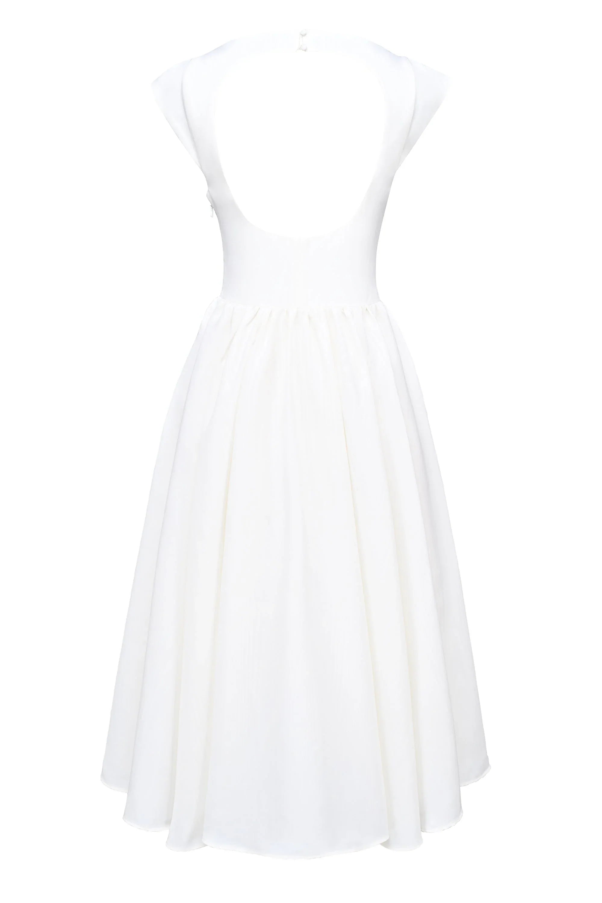 ivory moire satin midi dress