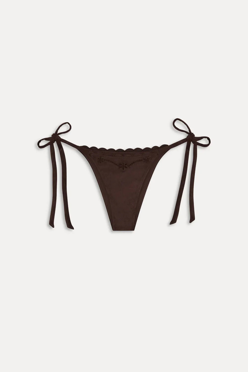 Mackenzie Suede String Bikini Bottom - Desert Suede