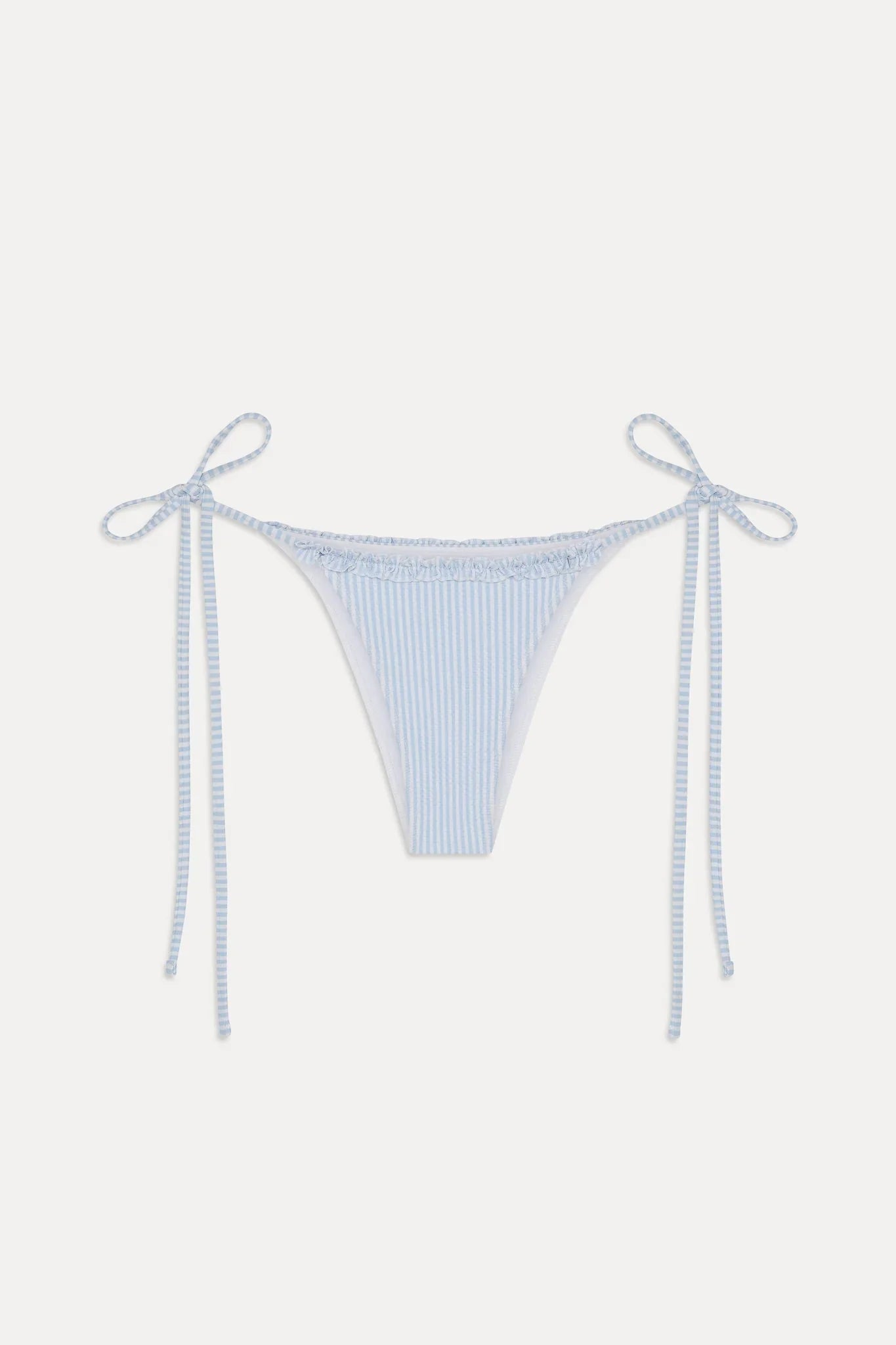 Mackenzie Ruffle String Bikini Bottom - Saltwater Stripe