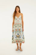 Off-White Stitched Garden Midi Dress