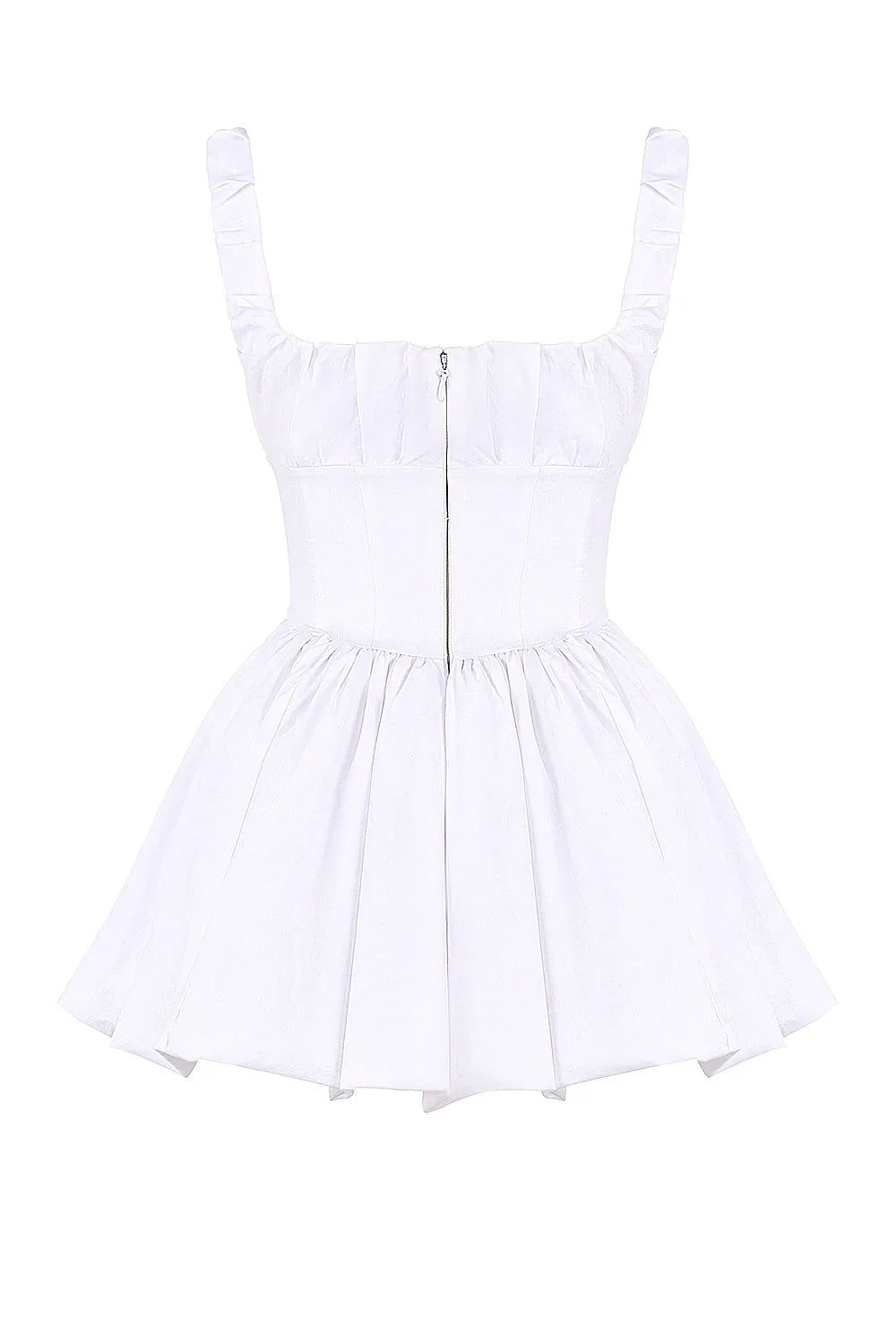 white cotton tulle mini dress