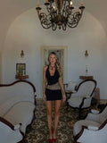 Crimson Mini Dress Black