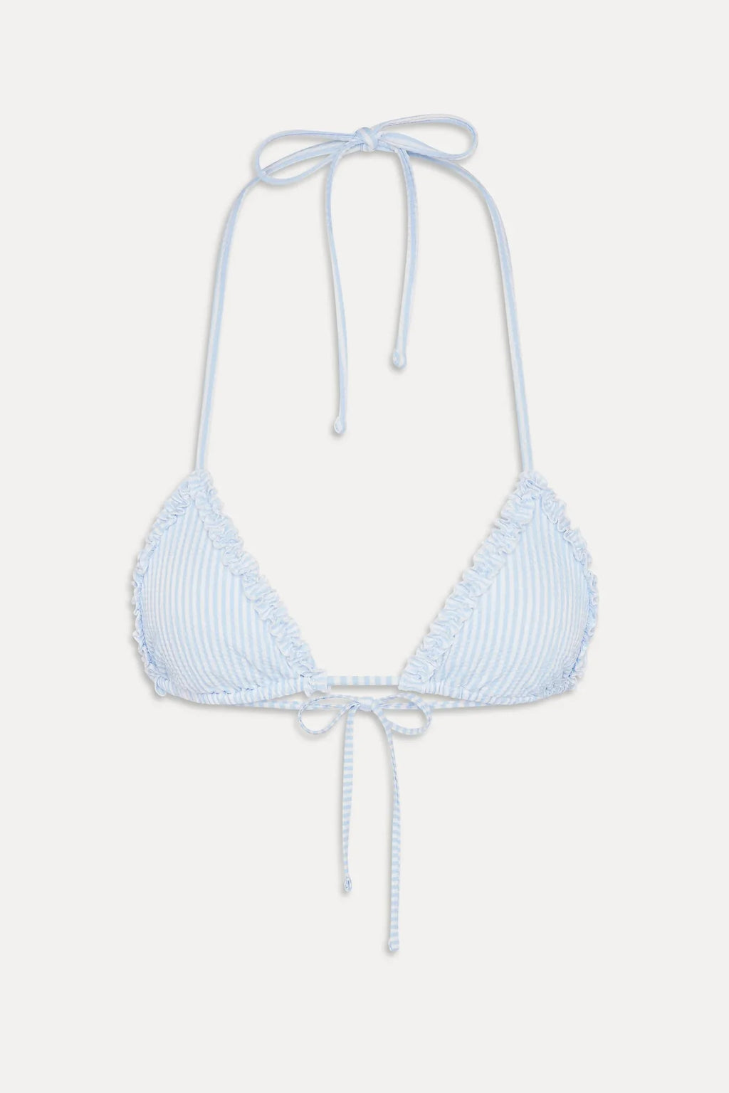 Nick Ruffle Triangle Bikini Top - Saltwater Stripe